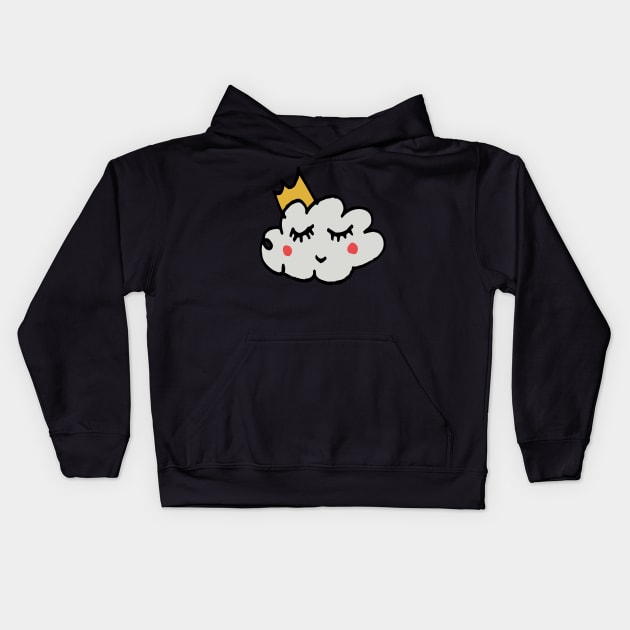 Cute King Cloud Kids Hoodie by bruxamagica